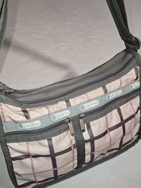 LeSportsac Deluxe Everyday Bag – Pink & Grey Tartan Plaid Crossbody